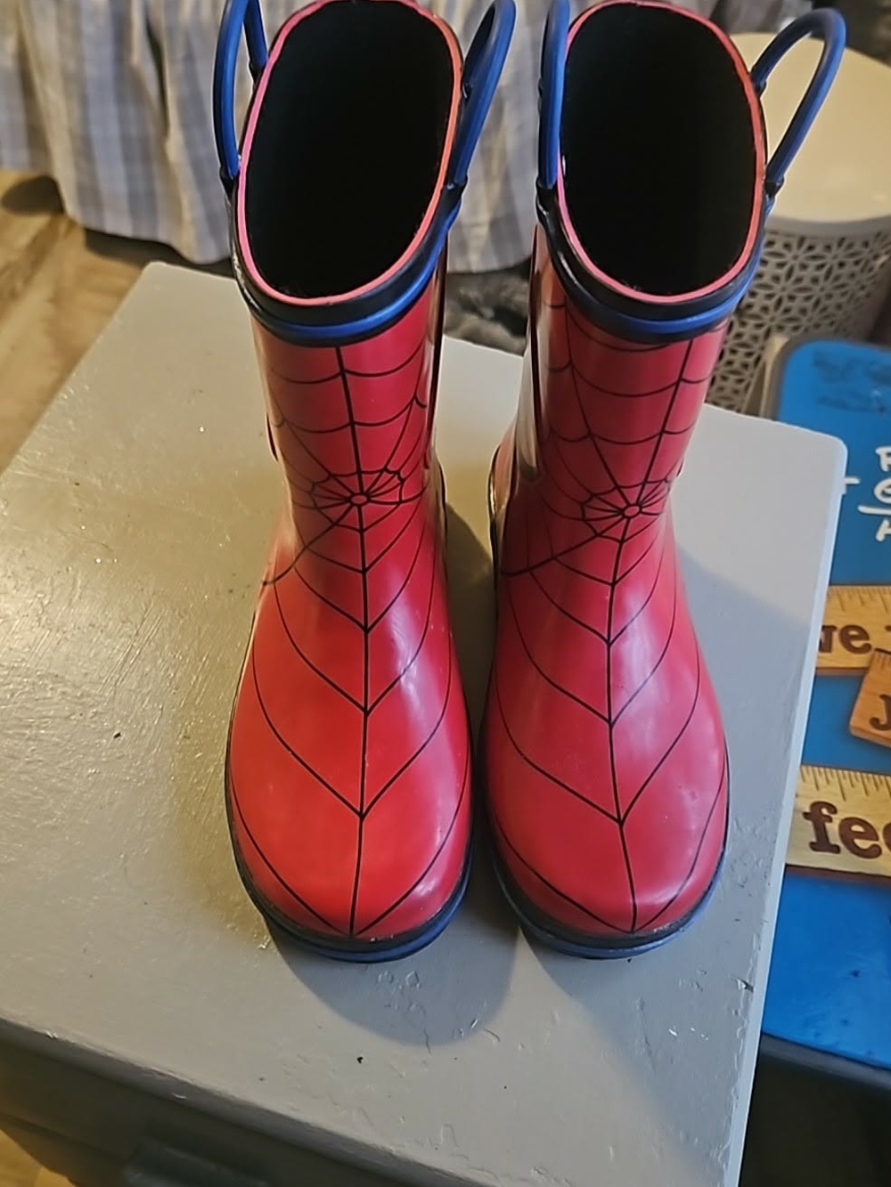 Kids Red Spiderman Rain Boots- Size 13-1